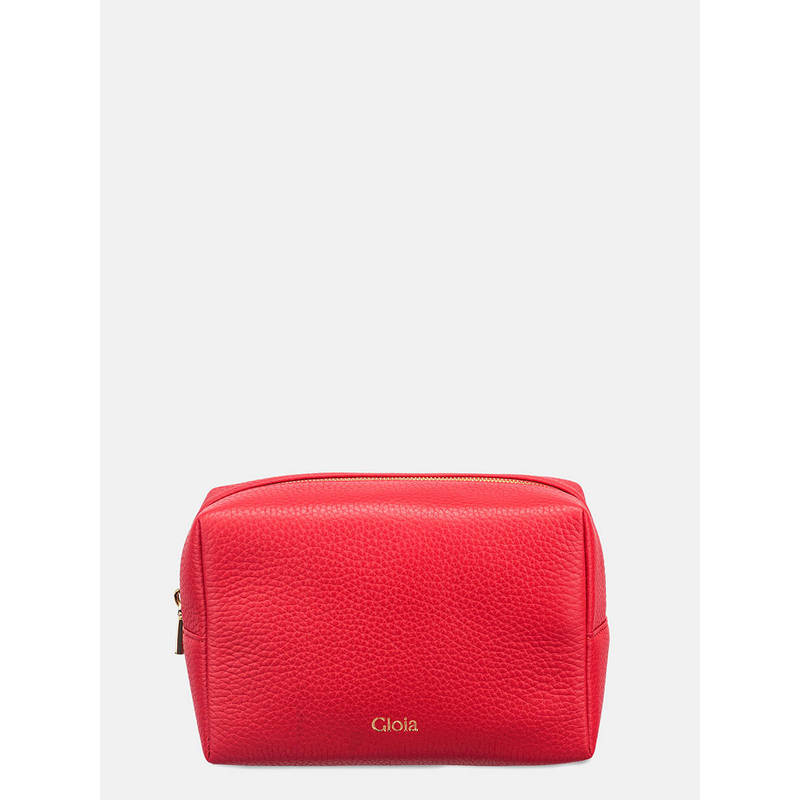 Gioia Red Textured Cosmetic Pouch (S)