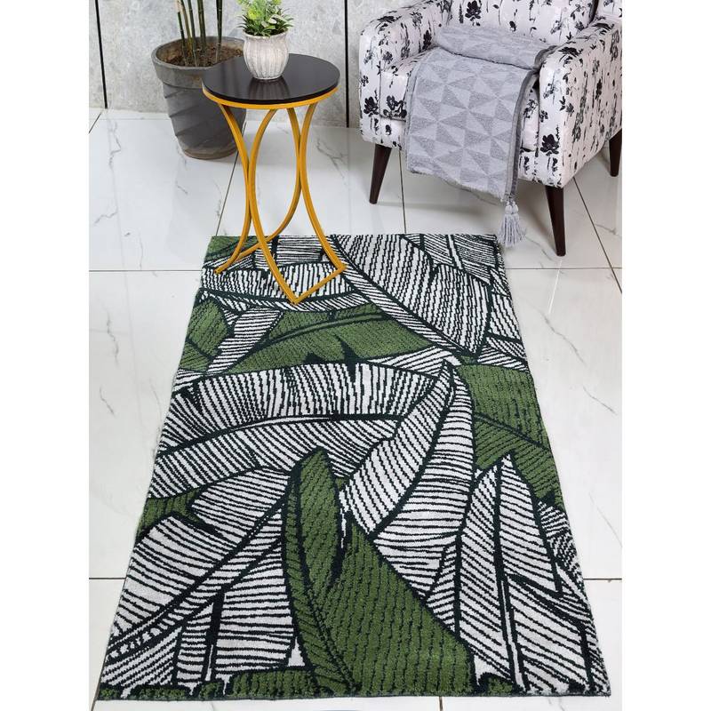 Saral Home Easy Living Green Kera Modern Soft Pile Carpet (90 x 150 cm)