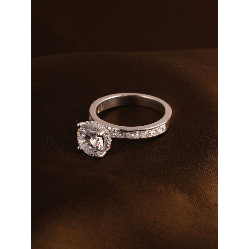 Palmonas Womens 925 Sterling Silver Radiant Solitaire Ring (5)