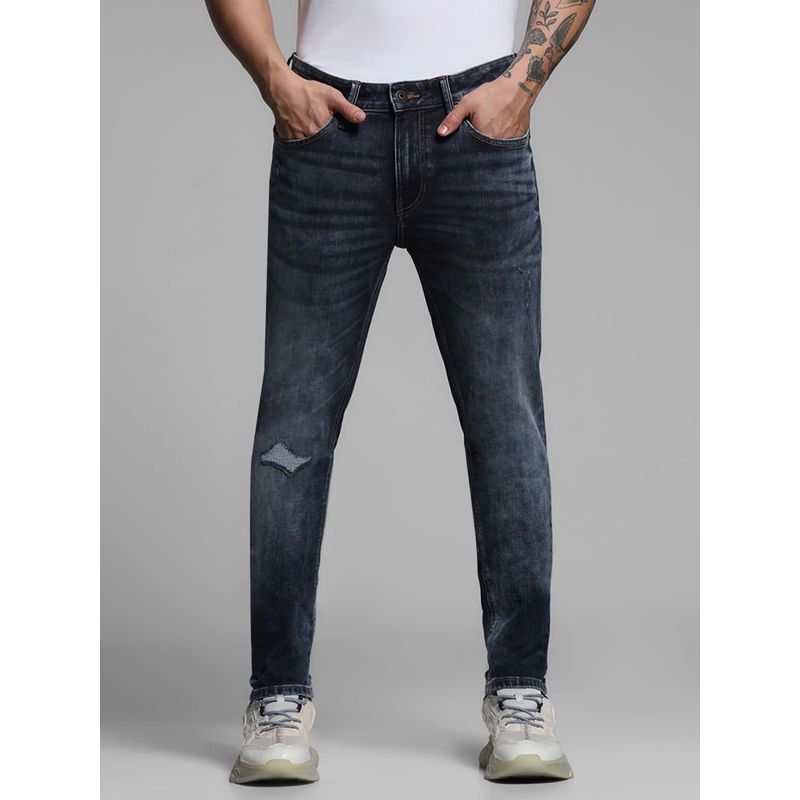 Jack & Jones Blue Solid Skinny Fit Jeans (28/30)