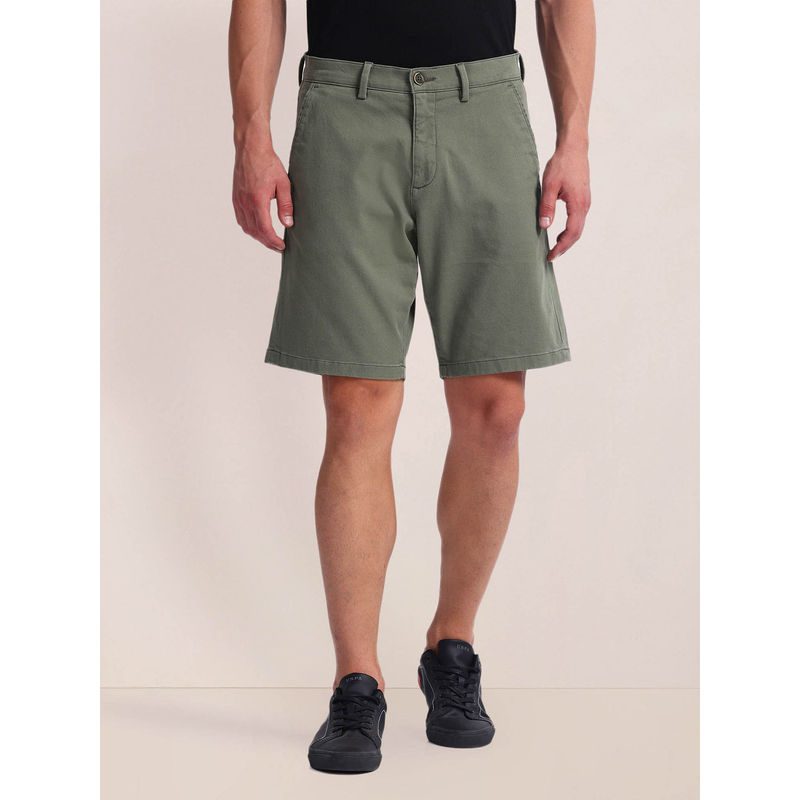 U.S. POLO ASSN. Green Straight Fit Dobby Shorts (34)