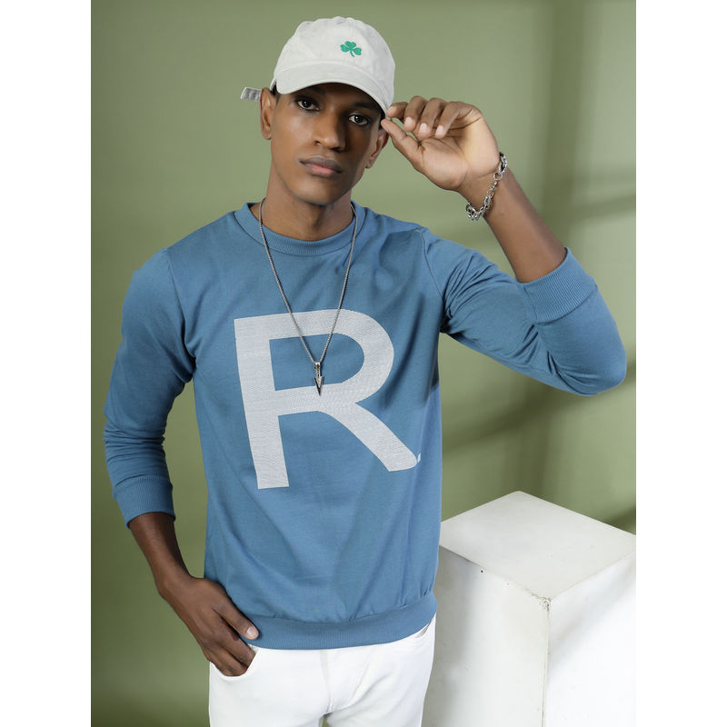 RIGO Light Blue Printed Sweatshirt (M)