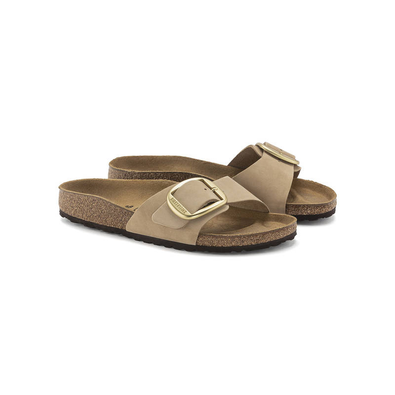 Birkenstock Madrid Big Buckle Sandcastle Narrow Width Women One-Strap Flats (EURO 37)