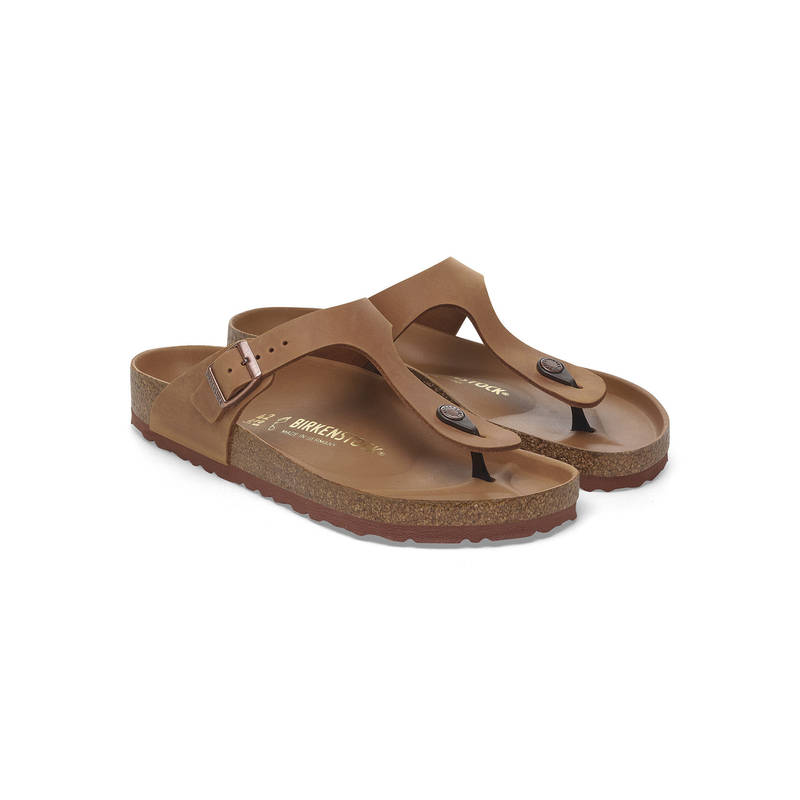 Birkenstock Gizeh Men Beige Natural Leather Oiled Sandals (EURO 42)