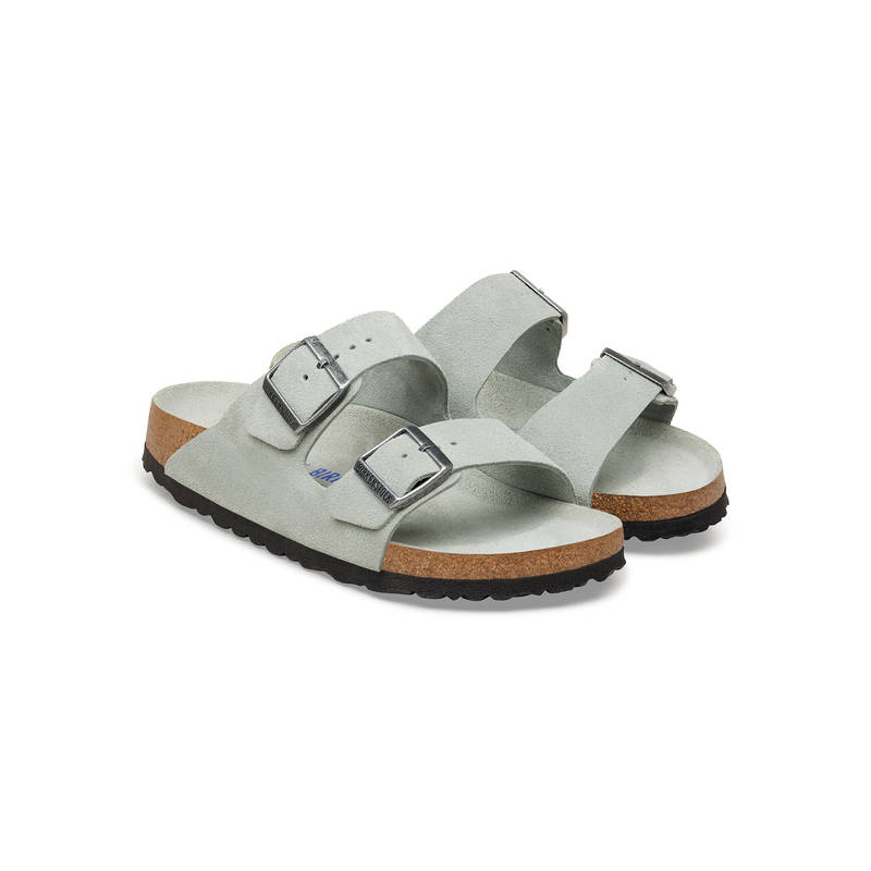 Birkenstock Arizona Soft Footbed Unisex Green Suede Leather Two Strap Sandals (EURO 46)