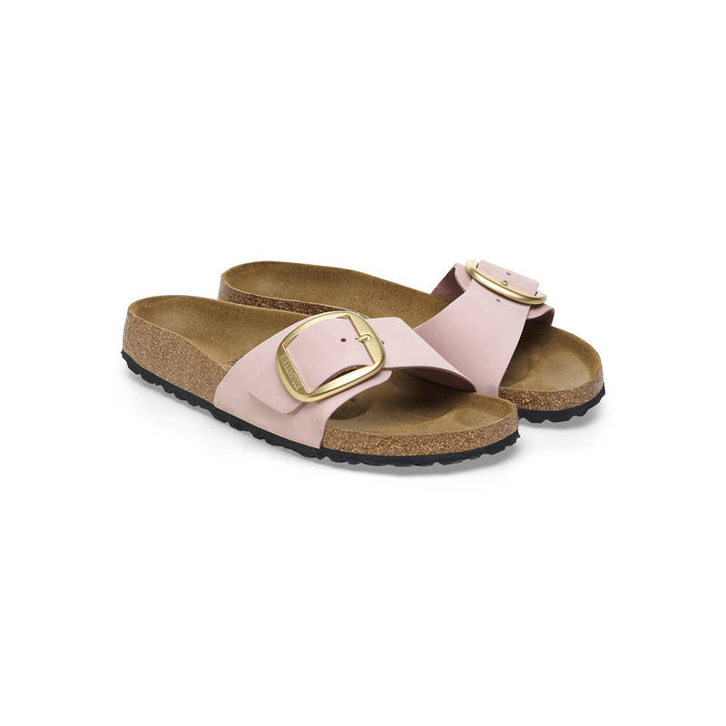 Birkenstock Madrid Big Buckle Women Soft Pink Nubuck Leather One Strap Sandals (EURO 38)