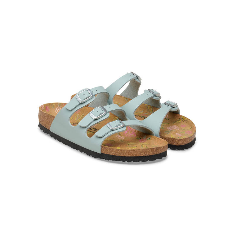 Birkenstock Florida Women Green Birko-Flor Multi Strap Sandals (EURO 36)