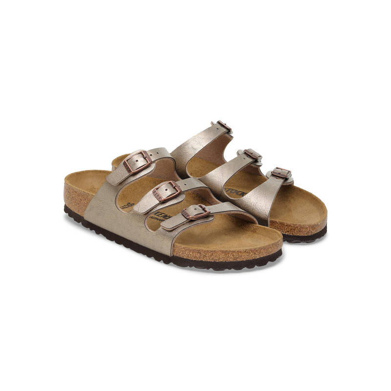 Birkenstock Florida Women Graceful Beige Birko-Flor Multi Strap Sandals (EURO 35)
