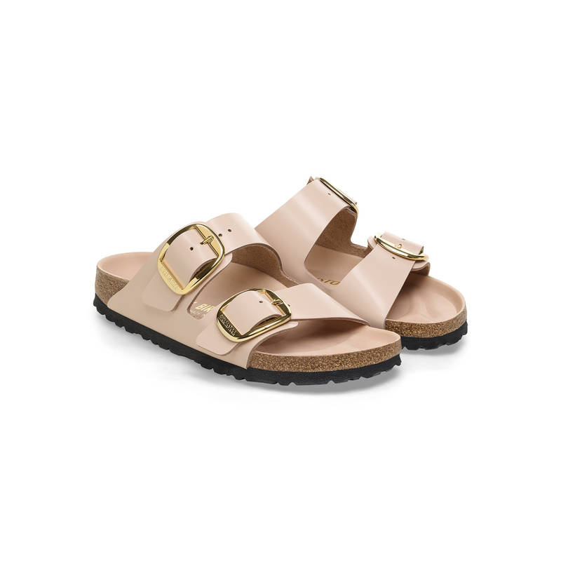 Birkenstock Arizona Big Buckle Women Beige Natural Leather Two Strap Sandals (EURO 35)