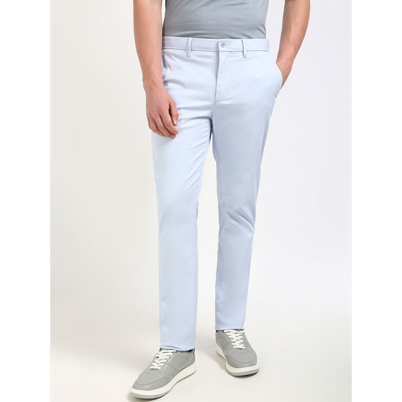Tommy Hilfiger Relaxed Fit Solid Blue Mid Rise Chinos (34)