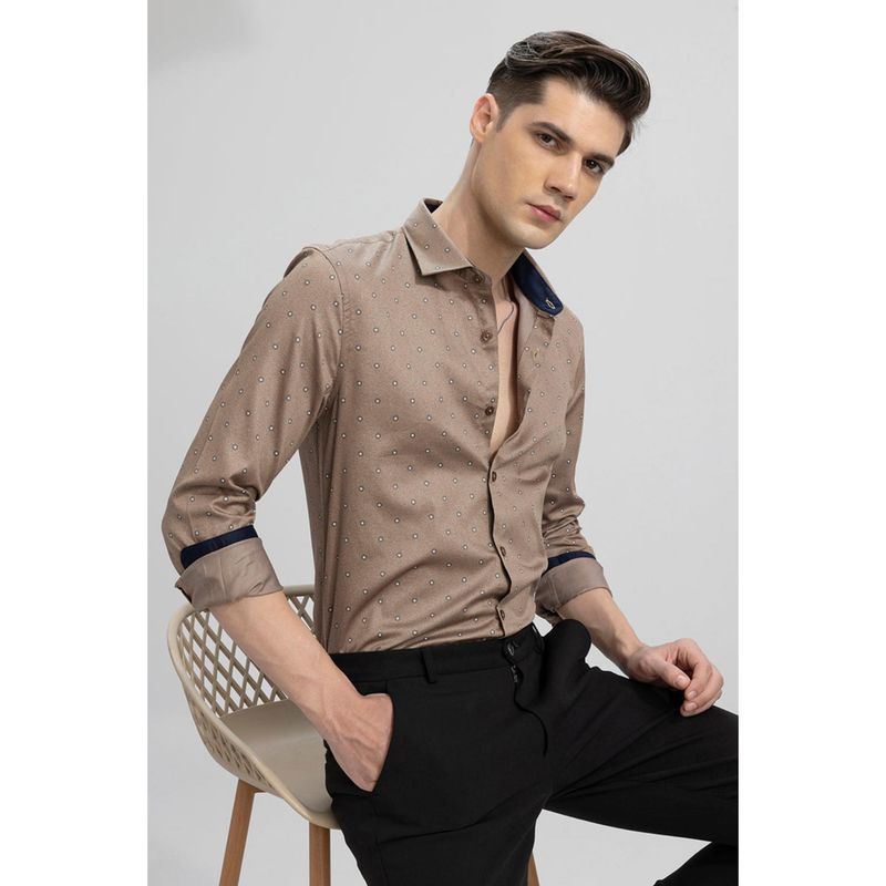 Snitch Micro Floral Brown Shirt (S)