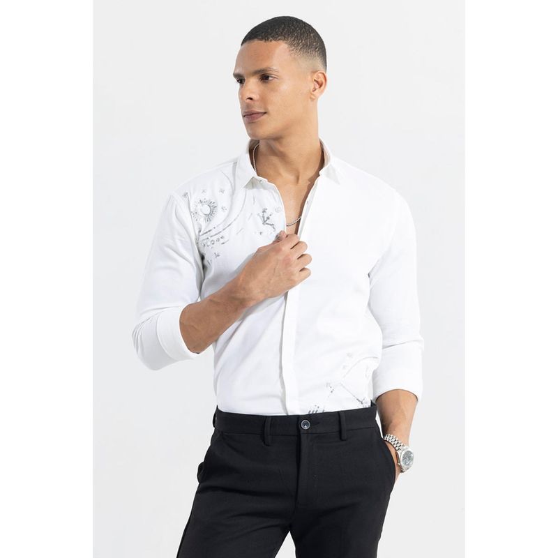 Snitch Sunrays Beaded White Shirt (L)