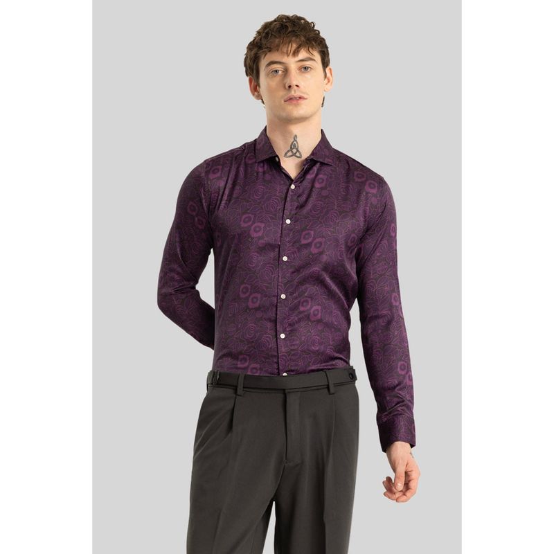 Snitch Vivace Purple Floral Shirt (M)