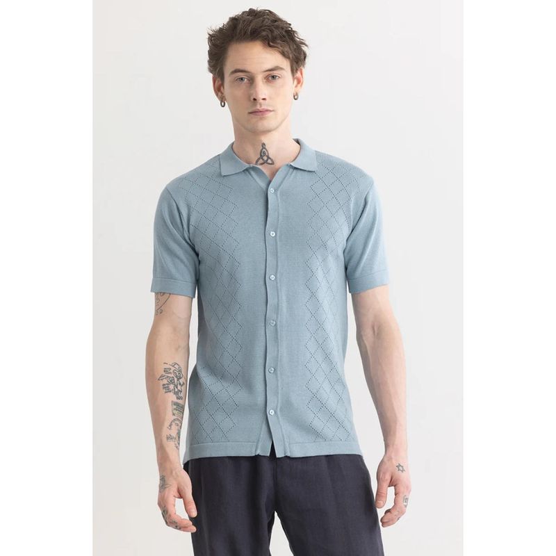 Snitch Stitcharo Blue Knitted Shirt (2XL)