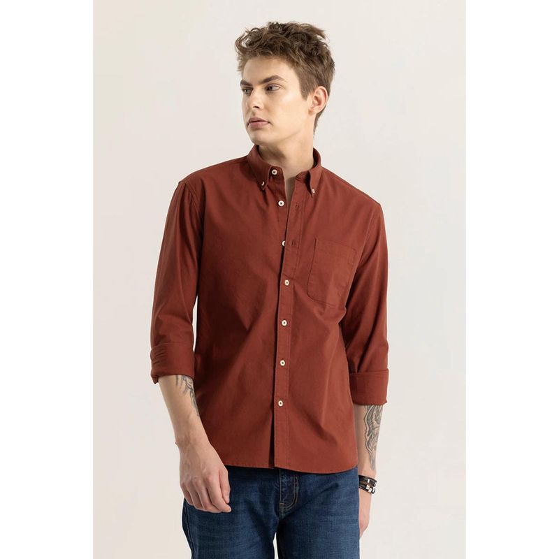 Snitch Shirtolo Plain Syrup Brown Shirt (XL)