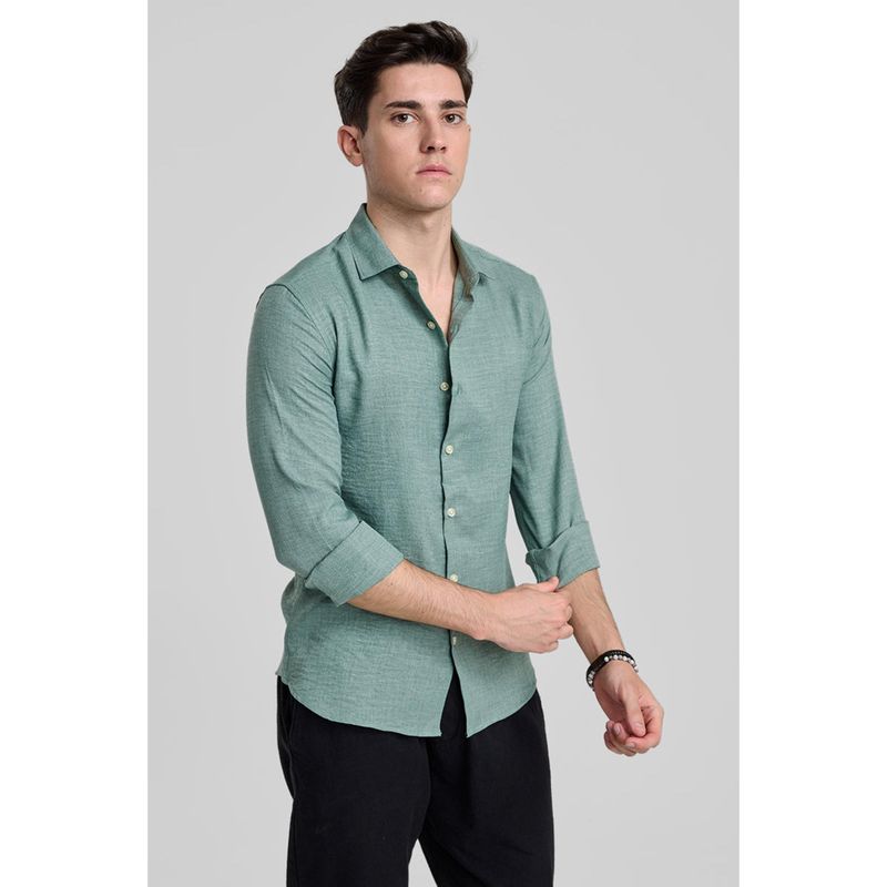 Snitch Mint Green Slim Fit Shirt (L)
