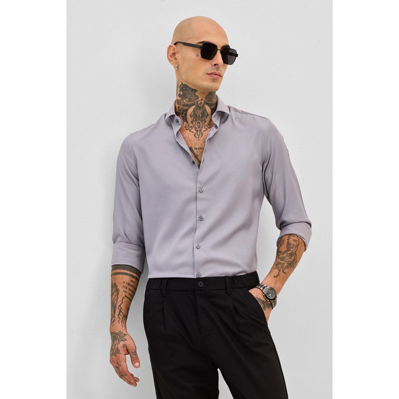Snitch Grey Slim Fit Shirt (XL)