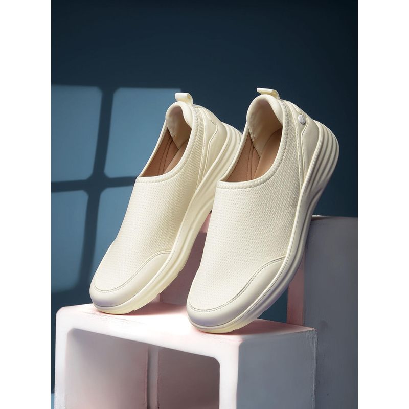 Bata Comfit Women Off White Casual Slip On Sneakers (UK 5)