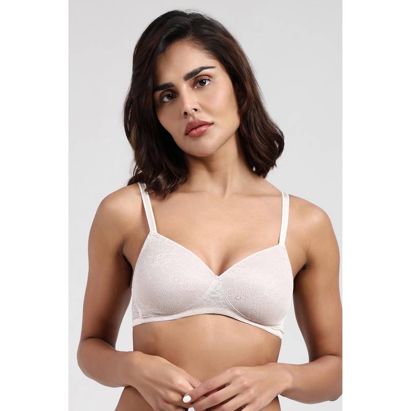 Van Heusen Women Wire free Medium Coverage Padded Lace White T-Shirt Bra (32B)