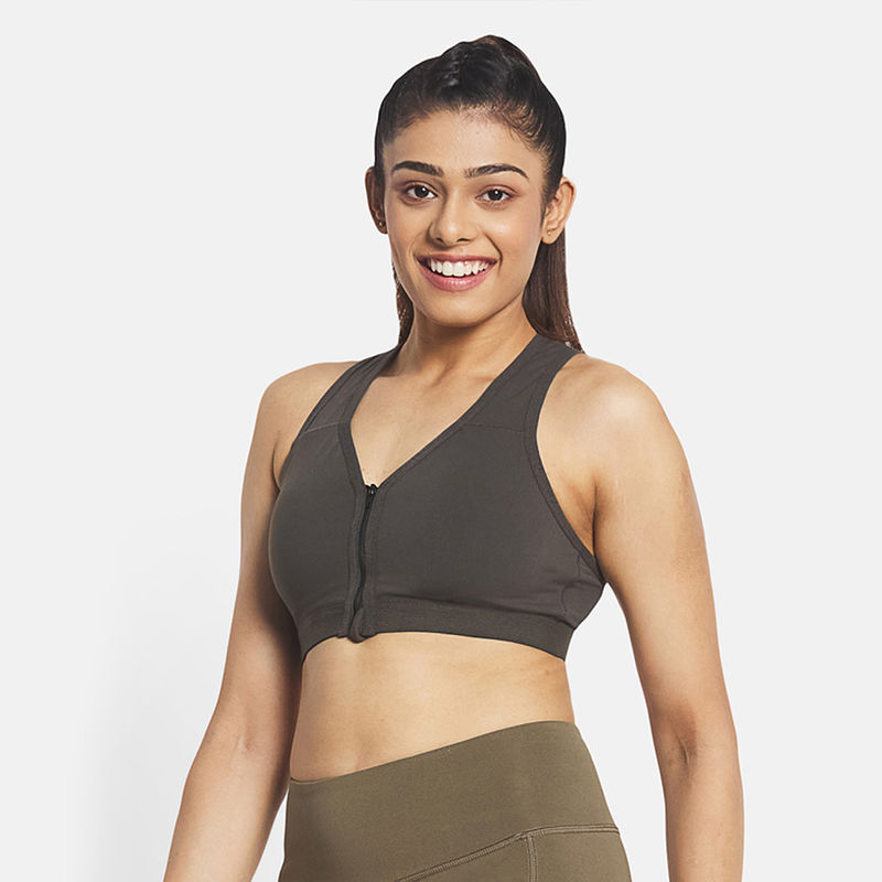 Buy Kica High Support Zip Sports Bra With Removable Padding For All  Training online