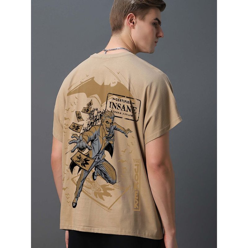 Bewakoof Official DC Men's Ginger Root Brown Insane Graphic Printed Square Fit Vest (M)