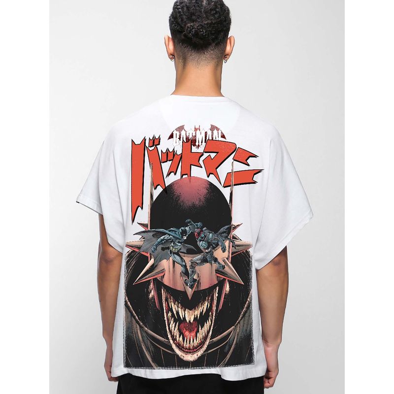 Bewakoof Official DC Men's White Batman Who Laughs Graphic Printed Square Fit Vest (M)