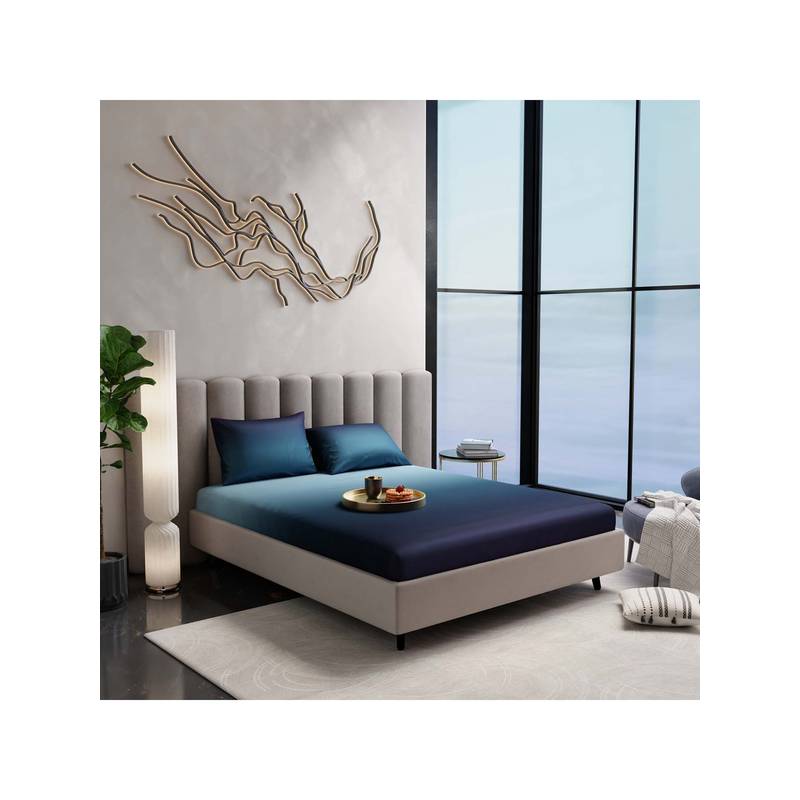 Stoa Paris Skies of Paris Lovers Dusk 300 Tc Sateen Printed Fitted Sheet Set (King)