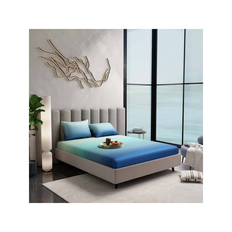 Stoa Paris Skies of Paris Dawns Dream 300 Tc Sateen Printed Double Fitted Sheet Set (Queen)