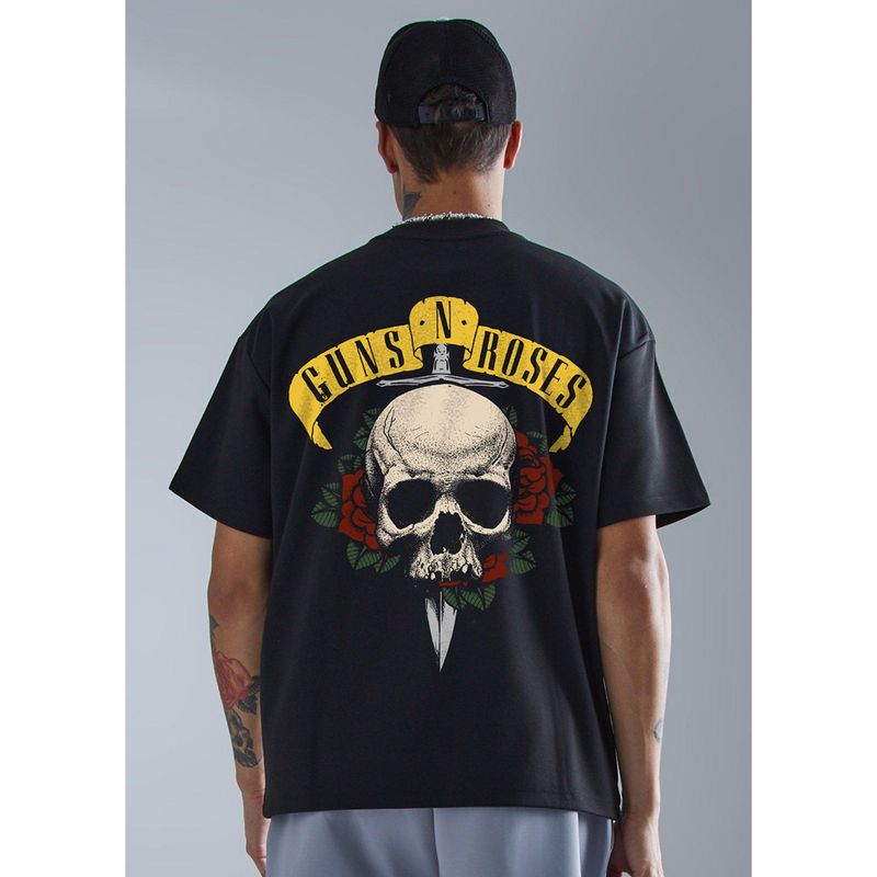 PRONK Guns N Roses Men Oversized Graphic T-Shirt (M)