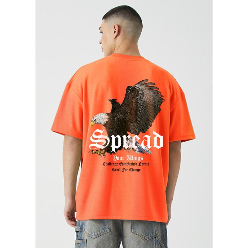 PRONK Spread Men Oversized Printed T-Shirt (L)