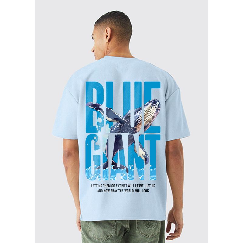 PRONK Blue Giant Men Oversized Graphic T-Shirt (XL)