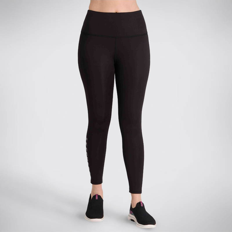 SKECHERS Women Los Angeles Print Black Leggings (S)