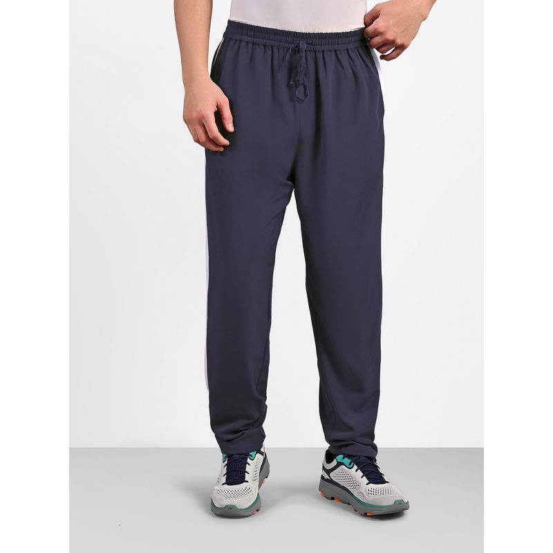 SKECHERS Men Colorblock Navy Blue Trackpant (L)