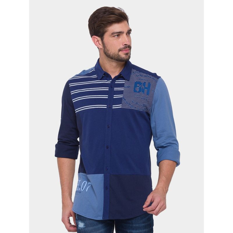 Being Human Men Shirt Navy Blue (S)