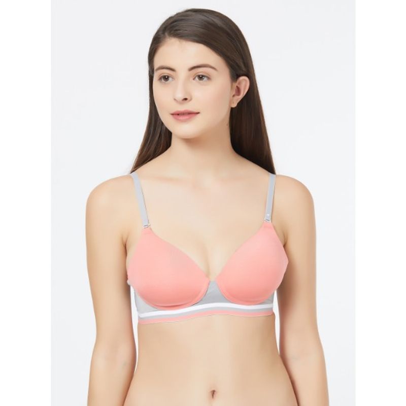 SOIE Semi Covered Padded Non-Wired Paradise Bra - Pink (38B)