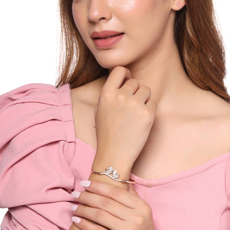 Yellow Chimes Women's Swan Charm Bracelet - Cubic Zirconia Plated Adjustable Jewelry