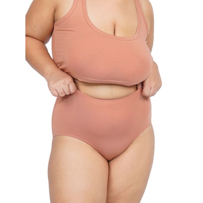 Buttchique High Rise Panty With Full Hip Coverage - Pink (2XL)