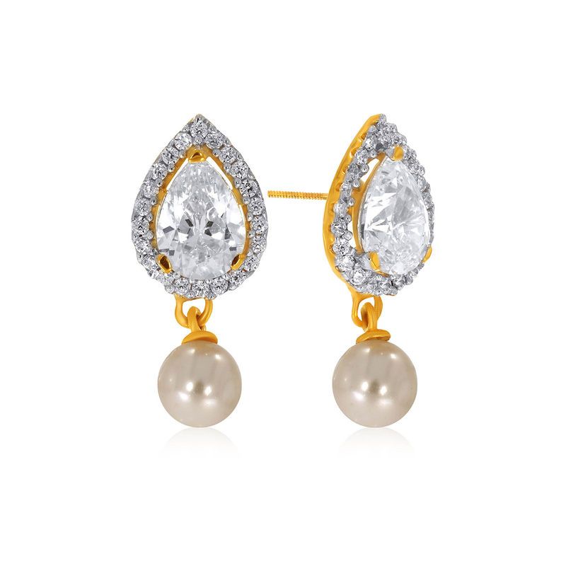 Senco 18K Yellow Gold Fiery Droplet Gold Drop Earrings Buy Senco 18K