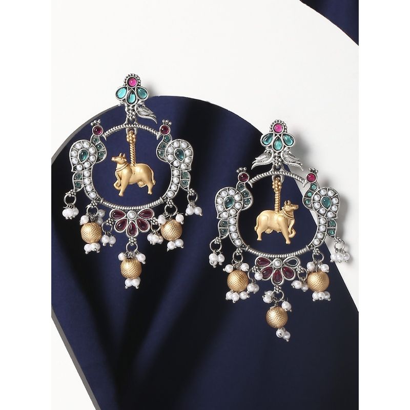 Multicolor - Saanjh Bela Nandi Oxidised Earrings main image 1