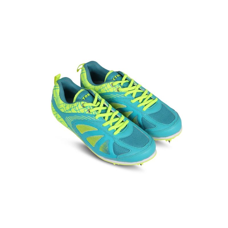 Vector X BOLTED Running Spike Shoes for Men with Removeable Spike Sea Green (UK 6)