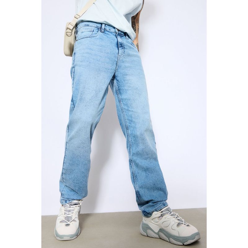 FREAKINS Men Ice Blue Straight Fit Jeans (28)
