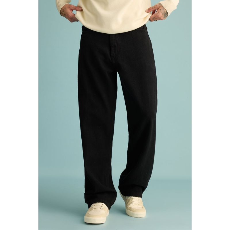 FREAKINS Men Spruce Black Wide Jeans (32)