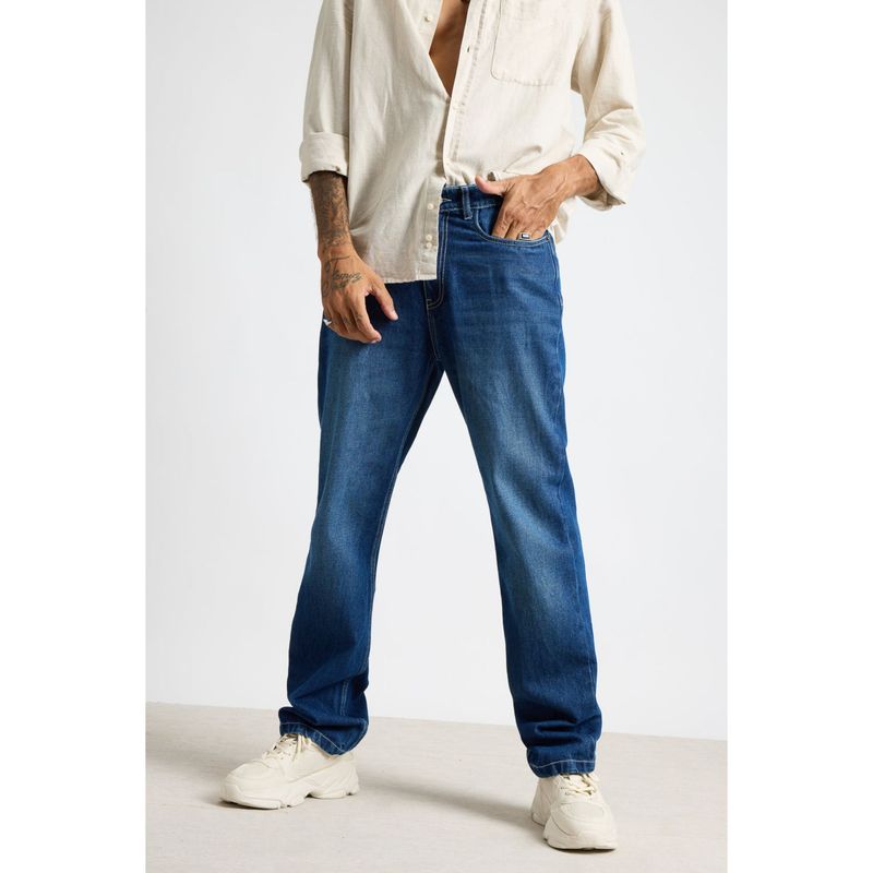 FREAKINS Men Slim Fit Electric Blue Straight Jeans (30)