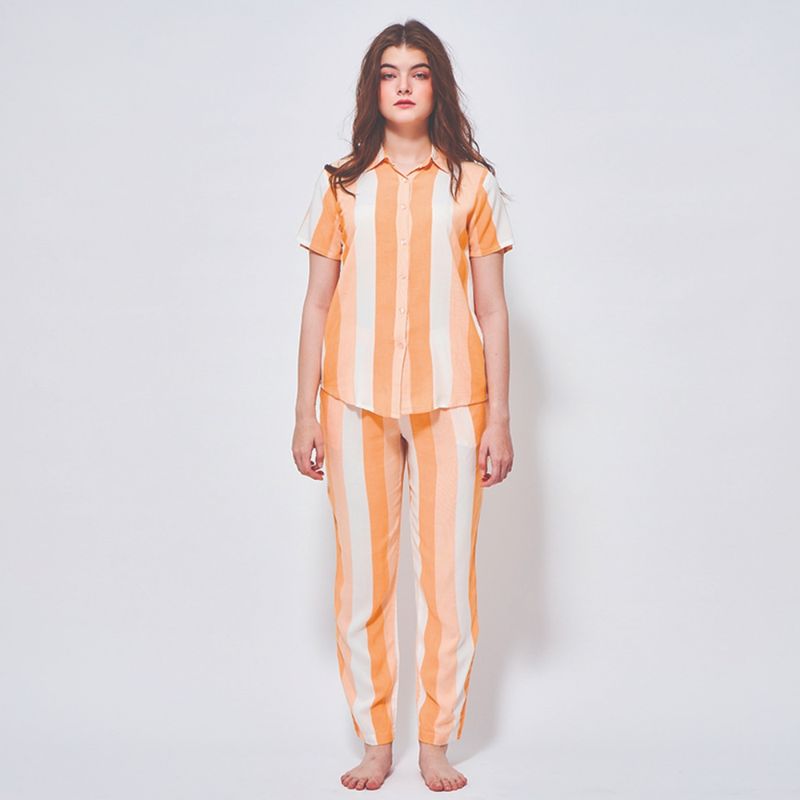 July Nightwear Women Rayon Peach Shirt - Pyjama-JE02A (S)