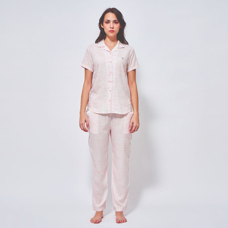 July Nightwear Women Rayon Pink Shirt - Pyjama-JE05B (S)