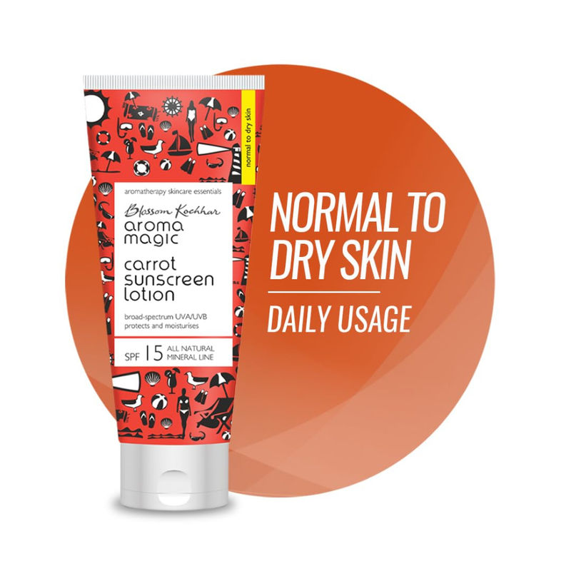 Aroma Magic Carrot Sunscreen Lotion SPF 15 UVA/UVB All Natural Mineral Line