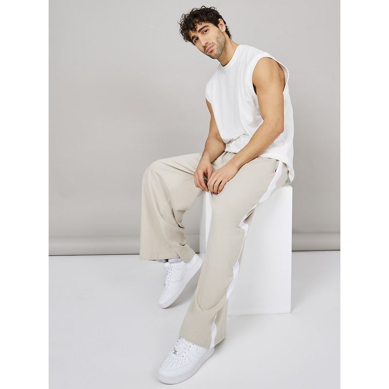 Styli Extra Wide Leg Jogger with contrast stripe detail (M)