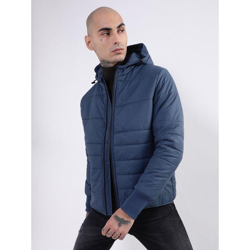 HARSAM Men Blue Solid Jacket (M)