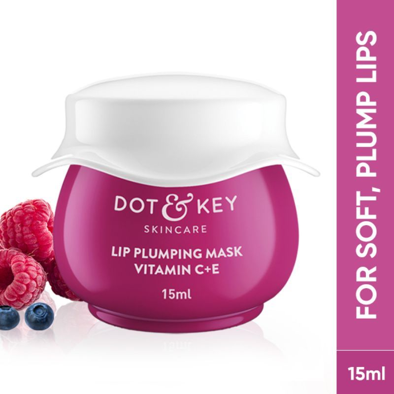 Dot & Key Vitamin C+E Lip Berry Bomb Plumping Mask- Wild Berries & Pomegranate For Flaky Lips
