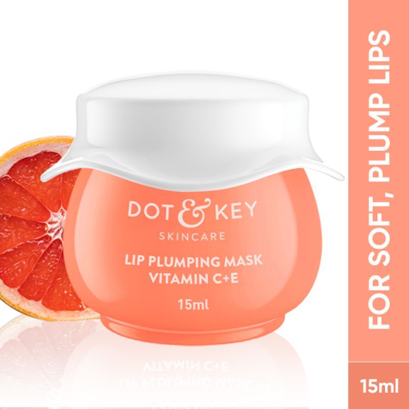 Dot & Key Vitamin C+E Peachy Nude Lip Plumping Mask- Blood Orange & Nectarine For Lip Pigmentation